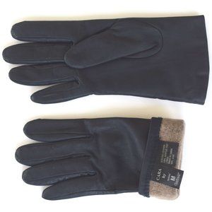 Buttery Soft Lined Black Leather Gloves - Medium